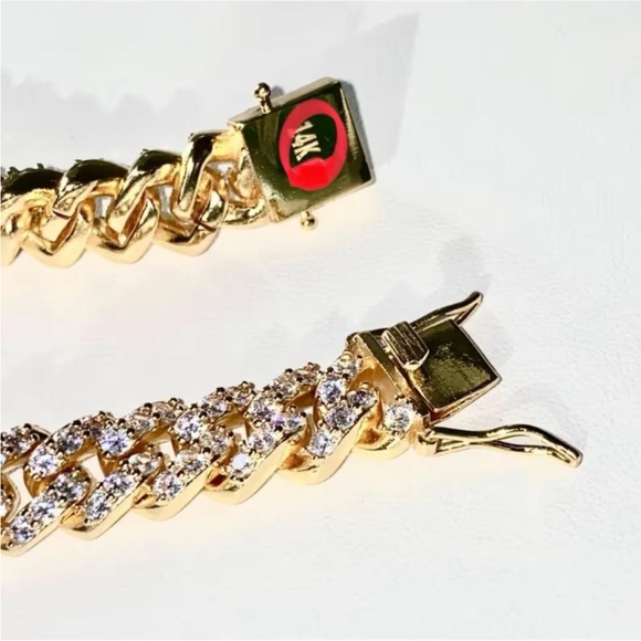 🔥Men's Ice Out 12mm 7.5” Miami Cuban Bracelet 14k Gold Plated Bling Bust Down - Picture 3 of 8